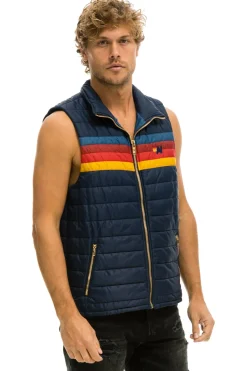 Vests | Aviator Nation MEN'S 4 STRIPE VEST - NAVY