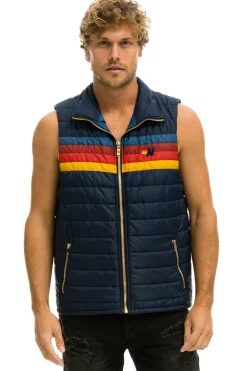 Vests | Aviator Nation MEN'S 4 STRIPE VEST - NAVY