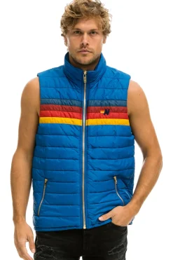 Vests | Aviator Nation MEN'S 4 STRIPE VEST - SNORKEL BLUE SNORKELBLUE