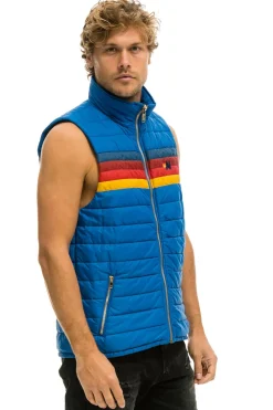 Vests | Aviator Nation MEN'S 4 STRIPE VEST - SNORKEL BLUE SNORKELBLUE