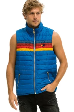 Vests | Aviator Nation MEN'S 4 STRIPE VEST - SNORKEL BLUE SNORKELBLUE