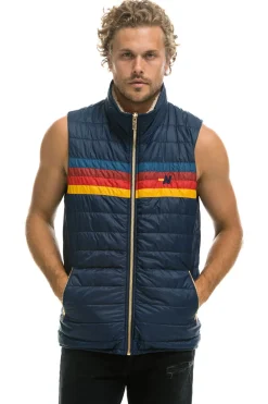 Vests | Aviator Nation MEN'S 4 STRIPE VEST SHERPA - NAVY