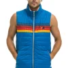 Vests | Aviator Nation MEN'S 4 STRIPE VEST SHERPA- SNORKEL BLUE SNORKELBLUEVestAviatorNation