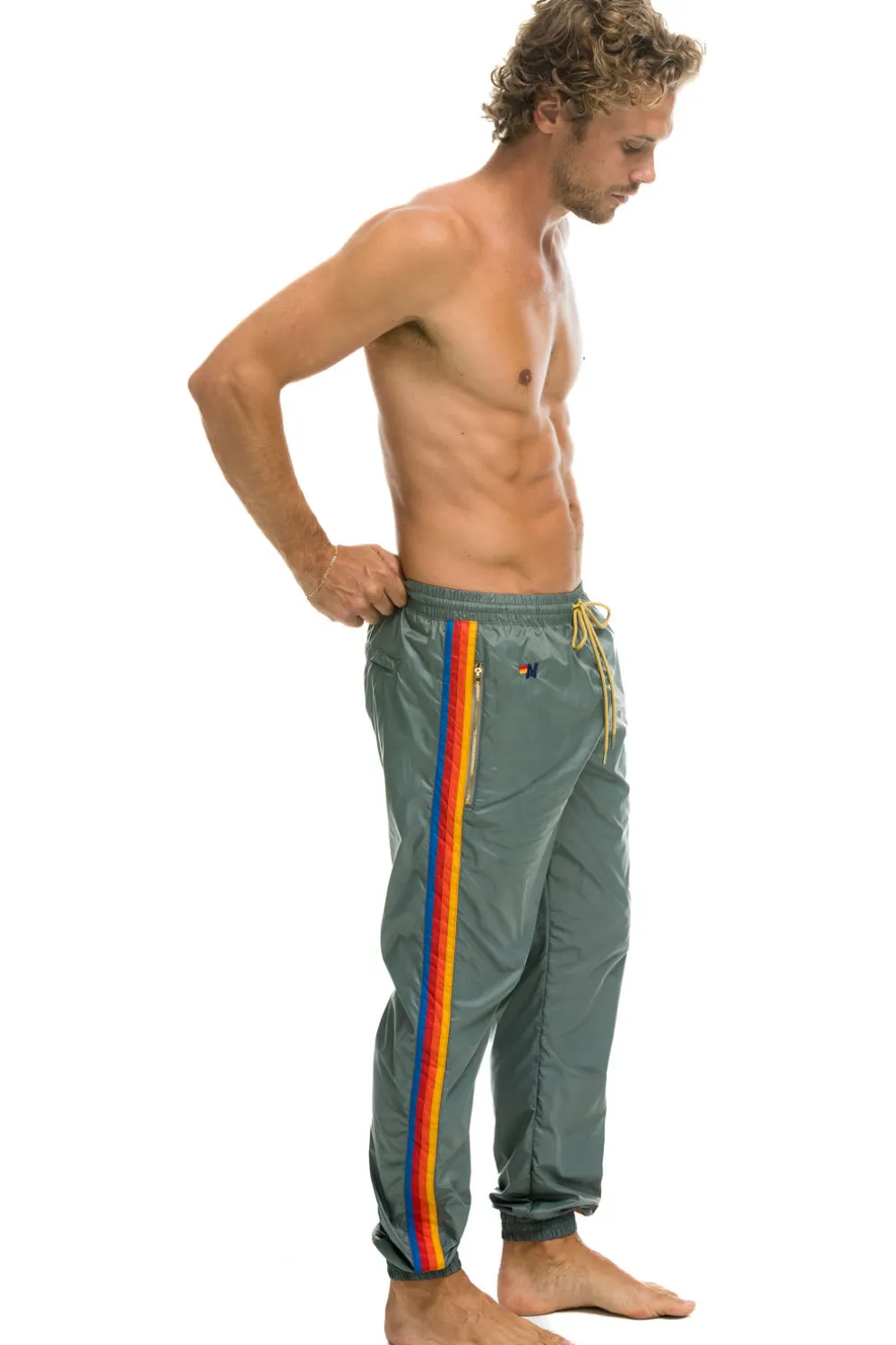 Wind Breakers | Aviator Nation MEN'S 4 STRIPE WIND PANT - SEDONA GREY SEDONAGREY