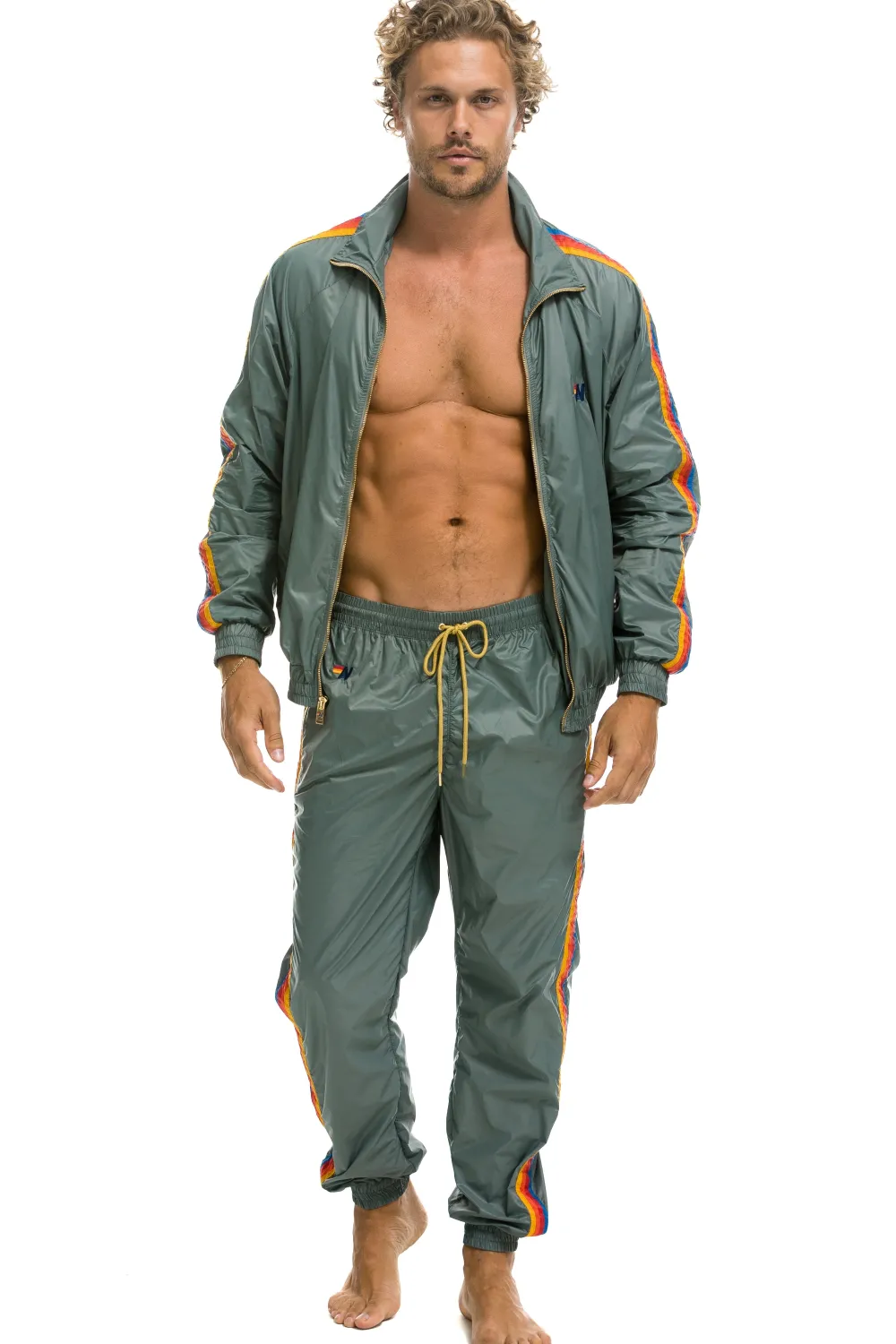 Wind Breakers | Aviator Nation MEN'S 4 STRIPE WIND PANT - SEDONA GREY SEDONAGREY