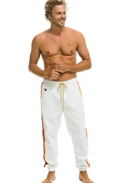 Wind Breakers | Aviator Nation MEN'S 4 STRIPE WIND PANT - WHITE