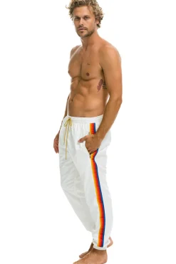 Wind Breakers | Aviator Nation MEN'S 4 STRIPE WIND PANT - WHITE