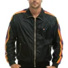 Wind Breakers | Aviator Nation MEN'S 4 STRIPE WINDBREAKER - BLACK