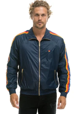 Wind Breakers | Aviator Nation MEN'S 4 STRIPE WINDBREAKER - NAVY