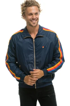 Wind Breakers | Aviator Nation MEN'S 4 STRIPE WINDBREAKER - NAVY