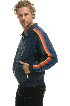 Wind Breakers | Aviator Nation MEN'S 4 STRIPE WINDBREAKER - NAVY