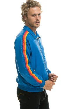 Wind Breakers | Aviator Nation MEN'S 4 STRIPE WINDBREAKER - SNORKEL BLUE SNORKELBLUE