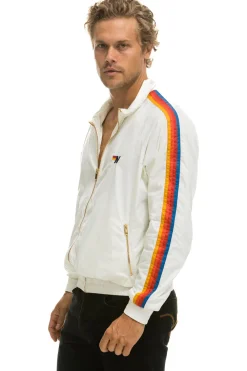 Wind Breakers | Aviator Nation MEN'S 4 STRIPE WINDBREAKER - WHITE