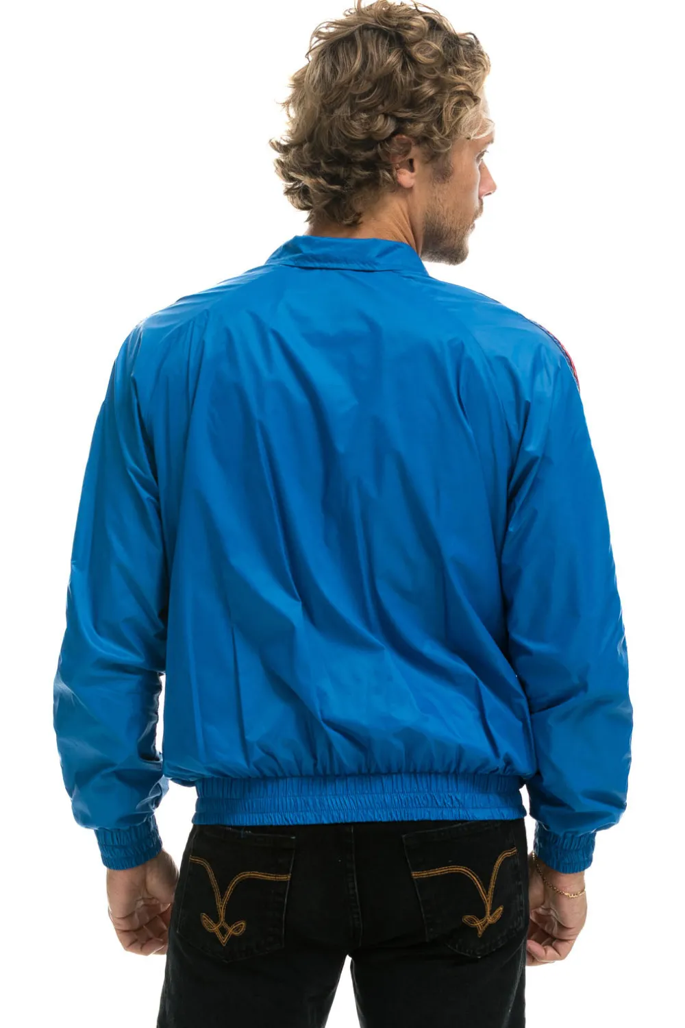 Wind Breakers | Aviator Nation MEN'S 4 STRIPE WINDBREAKER - SNORKEL BLUE SNORKELBLUE