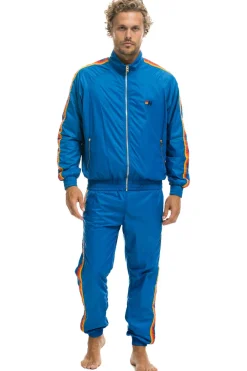 Wind Breakers | Aviator Nation MEN'S 4 STRIPE WINDBREAKER - SNORKEL BLUE SNORKELBLUE
