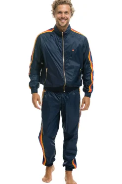 Wind Breakers | Aviator Nation MEN'S 4 STRIPE WINDBREAKER - NAVY