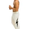 Sweatpants | Aviator Nation MEN'S BOLT CASHMERE LIGHT SWEATER PANT- VINTAGE WHITE // BLACK BOLT VINTAGEWHITE//BLACKBOLTMen'sSweatpantsAviatorNation