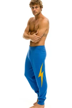Sweatpants | Aviator Nation MEN'S BOLT CASHMERE LIGHT SWEATER PANT- VINTAGE BLUE // GOLD BOLT VINTAGEBLUE//GOLDBOLTMen'sSweatpantsAviatorNation