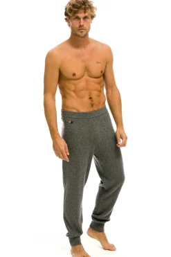 Sweatpants | Aviator Nation MEN'S BOLT CASHMERE LIGHT SWEATER PANT- DEEP HEATHER // BLACK BOLT DEEPHEATHER//BLACKBOLTMen'sSweatpantsAviatorNation
