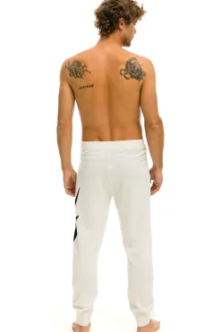 Sweatpants | Aviator Nation MEN'S BOLT CASHMERE LIGHT SWEATER PANT- VINTAGE WHITE // BLACK BOLT VINTAGEWHITE//BLACKBOLTMen'sSweatpantsAviatorNation