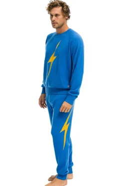 Sweatpants | Aviator Nation MEN'S BOLT CASHMERE LIGHT SWEATER PANT- VINTAGE BLUE // GOLD BOLT VINTAGEBLUE//GOLDBOLTMen'sSweatpantsAviatorNation