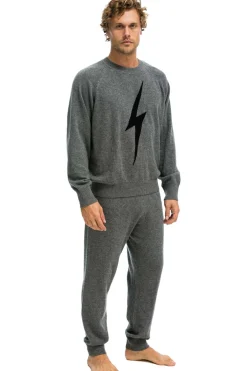 Sweatpants | Aviator Nation MEN'S BOLT CASHMERE LIGHT SWEATER PANT- DEEP HEATHER // BLACK BOLT DEEPHEATHER//BLACKBOLTMen'sSweatpantsAviatorNation