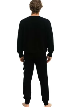 Sweatpants | Aviator Nation MEN'S BOLT CASHMERE LIGHT SWEATER PANT- BLACK // WHITE BOLT BLACK//WHITEBOLTMen'sSweatpantsAviatorNation