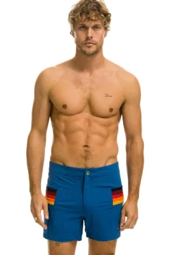 Boardshorts | Shorts | Aviator Nation MEN'S HORIZONTAL 5 STRIPE FLEX SHORTS - SEA