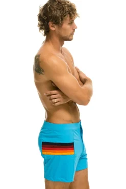 Boardshorts | Shorts | Aviator Nation MEN'S HORIZONTAL 5 STRIPE FLEX SHORTS - NEON BLUE NEONBLUE