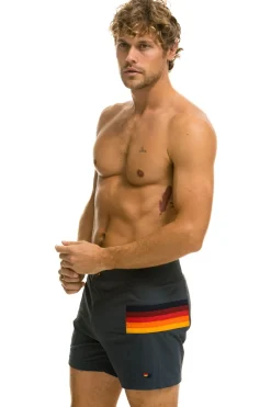 Boardshorts | Shorts | Aviator Nation MEN'S HORIZONTAL 5 STRIPE FLEX SHORTS - TITANIUM