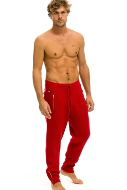 Sweatpants | Aviator Nation MEN'S VINTAGE CABIN CASHMERE SWEATER PANT - CHERRY