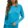 Base Layers | Aviator Nation MICRO MODAL BASE LAYER TOP - OCEAN