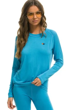 Base Layers | Aviator Nation MICRO MODAL BASE LAYER TOP - OCEAN