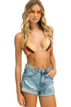 Shorts | Denim | Aviator Nation MID RISE STUDDED ROCKER BOLT WOMENS JEAN SHORT - VINTAGE