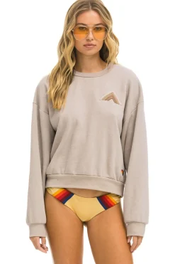 Sweatshirts | Sweatshirts | Aviator Nation MOUNTAIN STITCH RELAXED CREW SWEATSHIRT - SAND // TAN SAND//TAN