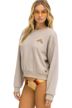 Sweatshirts | Sweatshirts | Aviator Nation MOUNTAIN STITCH RELAXED CREW SWEATSHIRT - SAND // TAN SAND//TAN