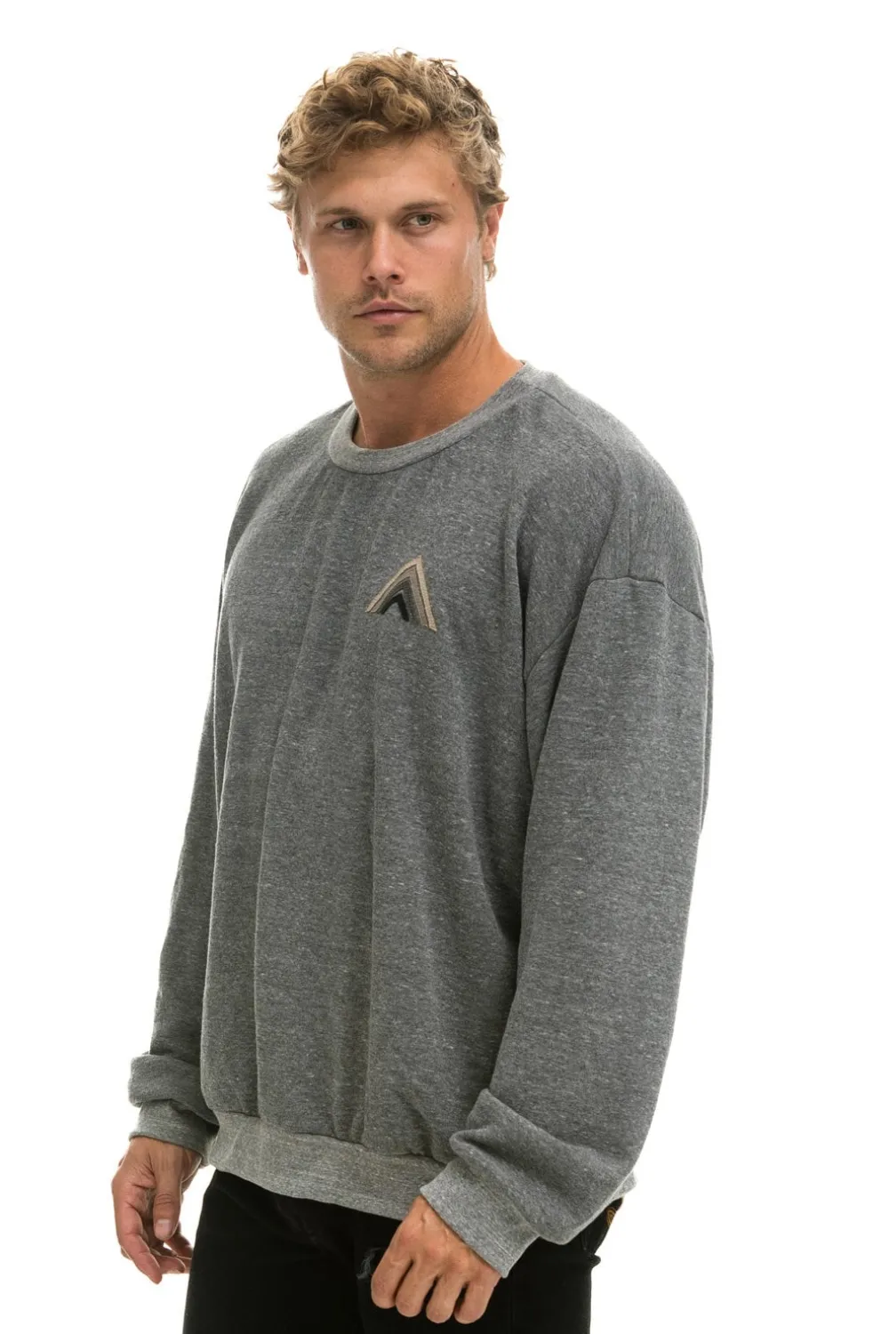 Sweatshirts | Sweatshirts | Aviator Nation MOUNTAIN STITCH RELAXED CREW SWEATSHIRT - HEATHER // GREY HEATHER//GREY