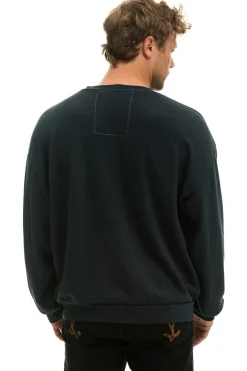 Sweatshirts | Sweatshirts | Aviator Nation MOUNTAIN STITCH RELAXED CREW SWEATSHIRT - CHARCOAL // BLUE // PURPLE CHARCOAL//BLUE//PURPLE