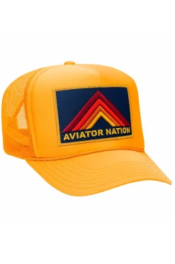 Trucker Hats | Trucker Hats | Aviator Nation MOUNTAIN STRIPE VINTAGE TRUCKER HAT