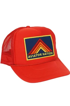 Trucker Hats | Trucker Hats | Aviator Nation MOUNTAIN STRIPE VINTAGE TRUCKER HAT