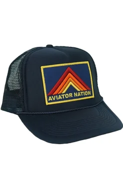 Trucker Hats | Trucker Hats | Aviator Nation MOUNTAIN STRIPE VINTAGE TRUCKER HAT