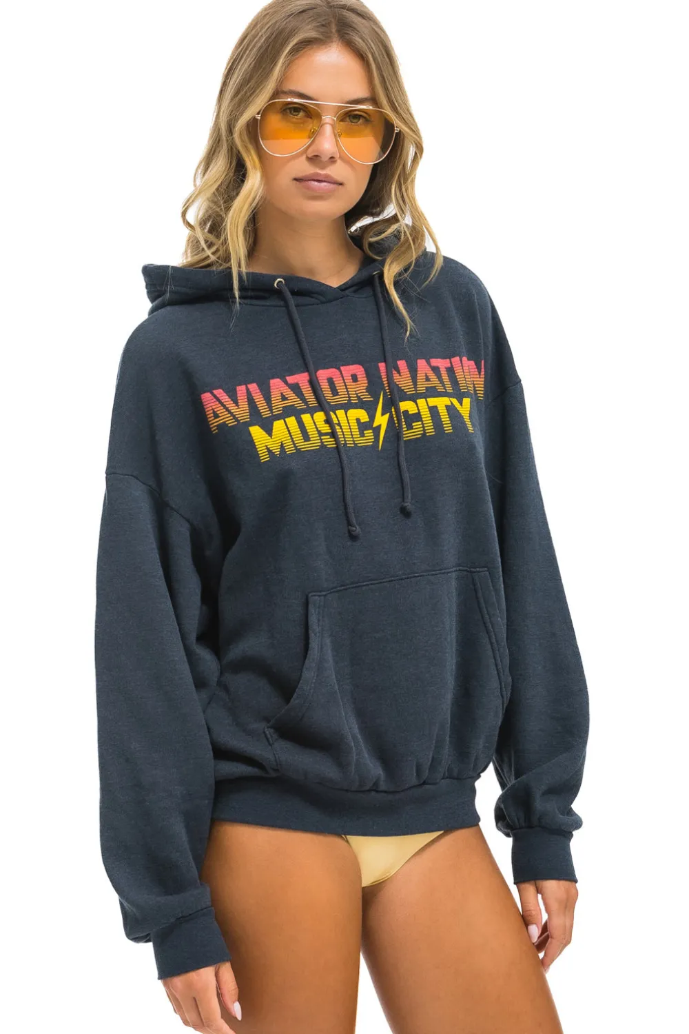 Hoodies | Hoodies | Aviator Nation NASHVILLE MUSIC CITY PULLOVER HOODIE RELAXED - CHARCOAL