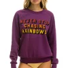 Sweatshirts | Sweatshirts | Aviator Nation NEVER STOP CHASING RAINBOWS CREW SWEATSHIRT - PURPLE