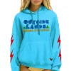 Hoodies | Collab Merchandise | Aviator Nation OUTSIDE LANDS 2024 RELAXED PULLOVER HOODIE - NEON BLUE NEONBLUE