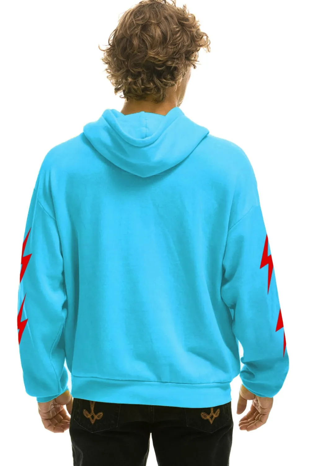 Hoodies | Collab Merchandise | Aviator Nation OUTSIDE LANDS 2024 RELAXED PULLOVER HOODIE - NEON BLUE NEONBLUE