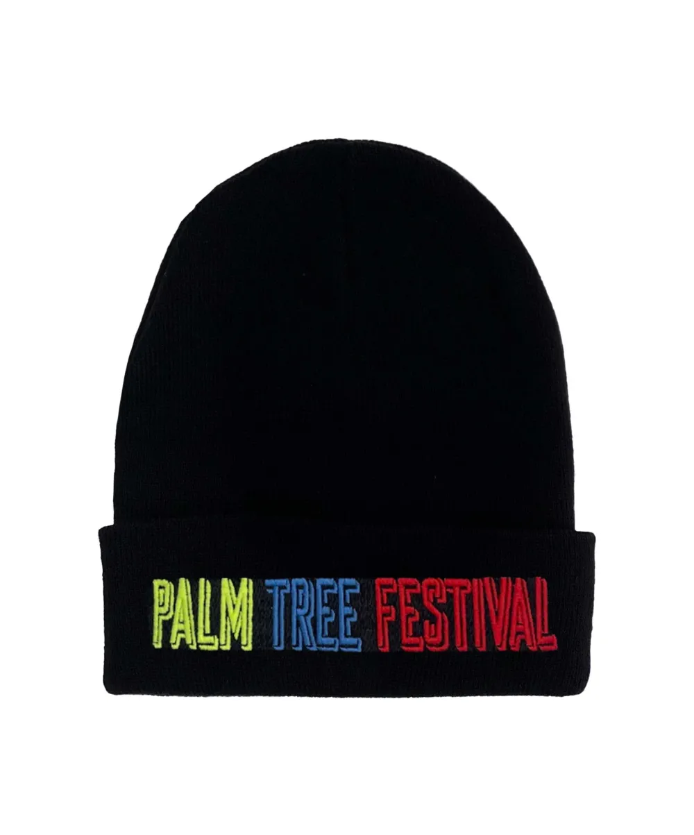 Beanies | Beanie | Aviator Nation PALM TREE FESTIVAL ASPEN 2023 BEANIE - BLACK