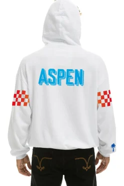 Collab Merchandise | Collab Merchandise | Aviator Nation PALM TREE FESTIVAL ASPEN 2023 PULLOVER HOODIE RELAXED - WHITE