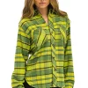 Tees | Aviator Nation PLAID FLANNEL LIGHT WEIGHT UNISEX WESTERN SHIRT - AVOCADO PLAID AVOCADOPLAID