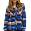 Tees | Aviator Nation PLAID FLANNEL LIGHT WEIGHT UNISEX WESTERN SHIRT - PATRIOT PLAID PATRIOTPLAID