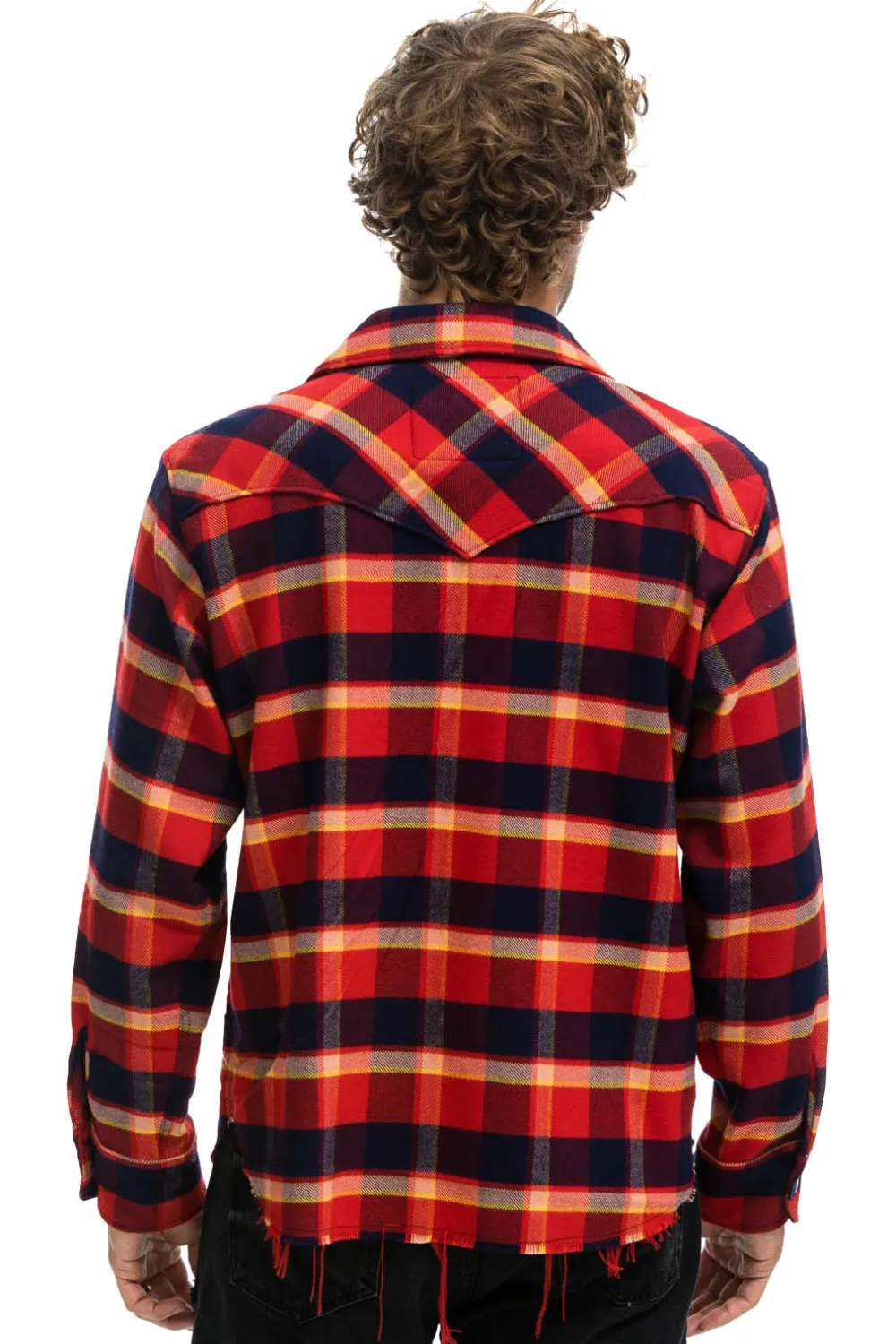 Tees | Aviator Nation PLAID FLANNEL LIGHT WEIGHT UNISEX WESTERN SHIRT - RUGBY PLAID RUGBYPLAID